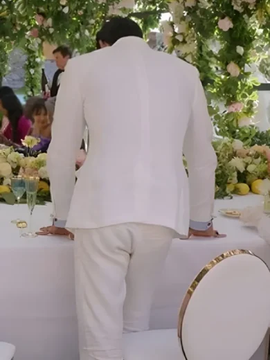 Another Simple Favor 2025 Michele Morrone White Blazer