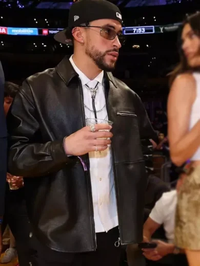 Lakers 2023 Bad Bunny Leather Jacket