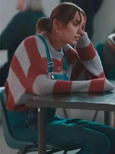 Daddy Issues S2 Aimee Lou Wood Striped Cardigan