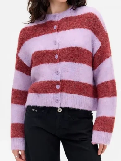 Daddy Issues S2 Aimee Lou Wood Striped Cardigan