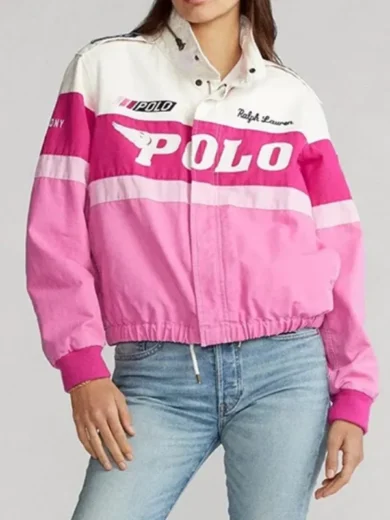 Pink Polo Racer Jacket