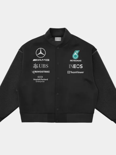 Petronas Faux Leather Sleeves Oversized Varsity Jacket