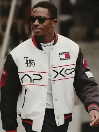 F1 The Movie 2025 Damson Idris Leather Varsity Jacket