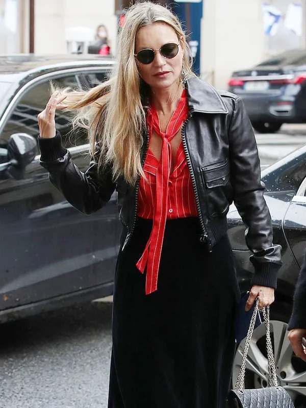 Kate Moss Cropped Leather Jacket
