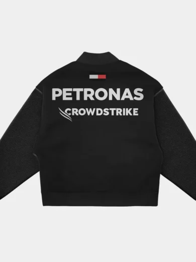 Petronas Faux Leather Sleeves Oversized Varsity Jacket