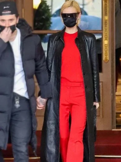 Nicola Peltz Leather Trench Coat