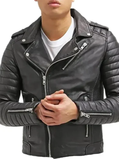 Men’s Fitted Leather Biker Jacket