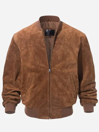 Men’s Suede Leather Baseball Jacket