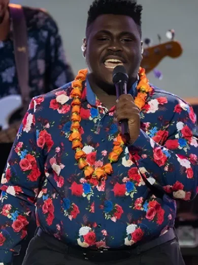 American Idol S23 Canaan James Hill Navy Floral Shirt