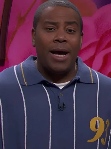 SNL S50 Kenan Thompson Blue 93 Print Polo Sweater