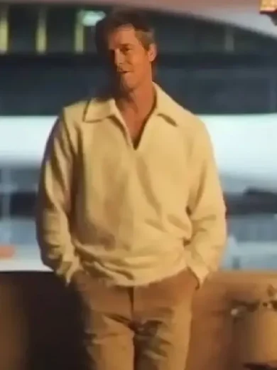 F1 The Movie 2025 Brad Pitt White Sweatshirt