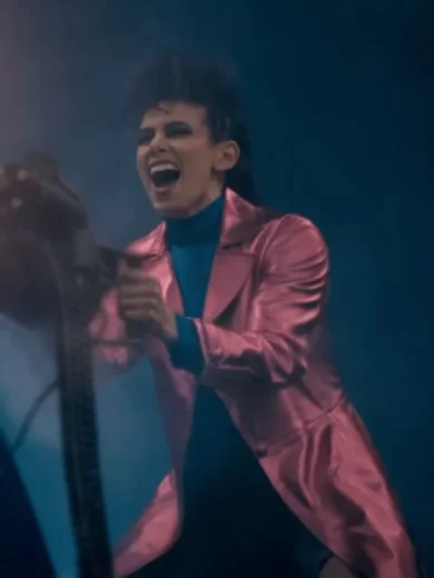 The Beekeeper 2024 Emmy Raver Pink Leather Coat