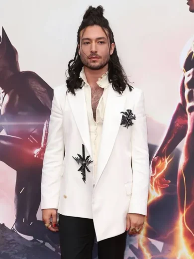 The Flash 2023 Ezra Miller White Suit Jacket