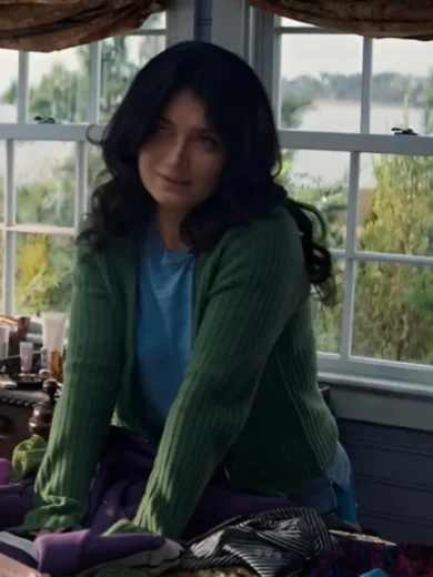 The Perfect Couple 2024 Eve Hewson Rib Knit Cardigan