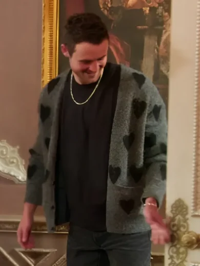 The Traitors US S3 Grey and Black Heart Print Cardigan