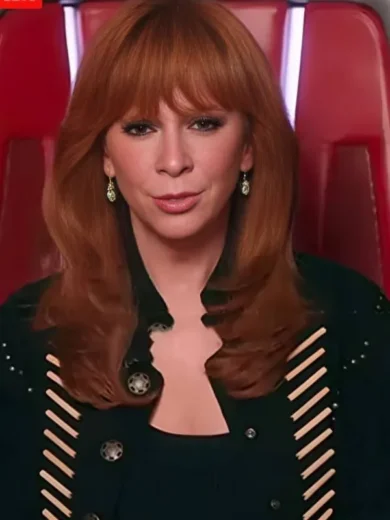 The Voice S28 Reba McEntire Black Suede Fringe Jacket