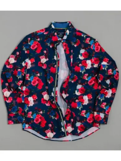 American Idol S23 Canaan James Hill Navy Floral Shirt