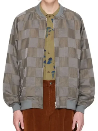 Brilliant Minds Aury Krebs Checkered Bomber Jacket