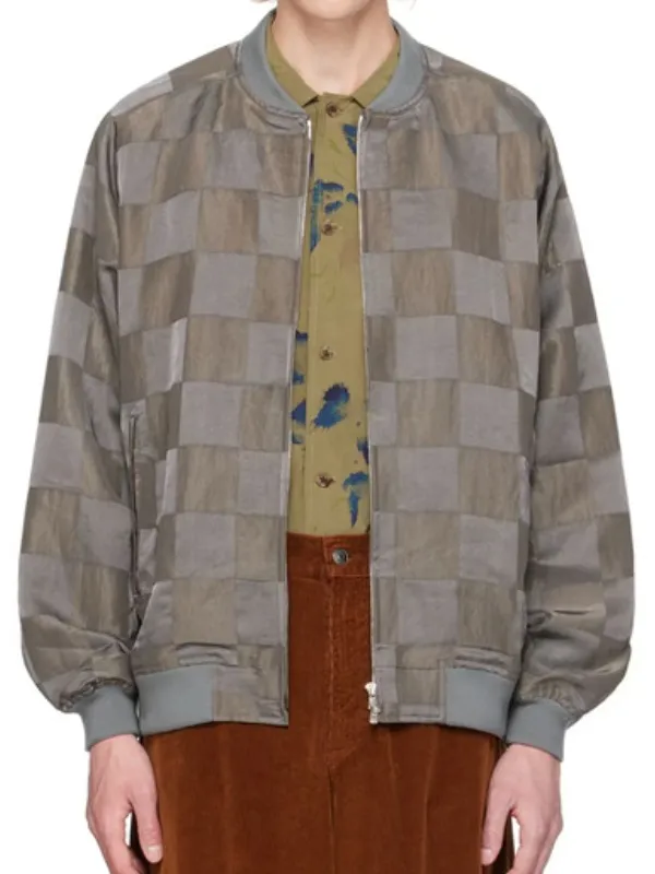Brilliant Minds Aury Krebs Checkered Bomber Jacket