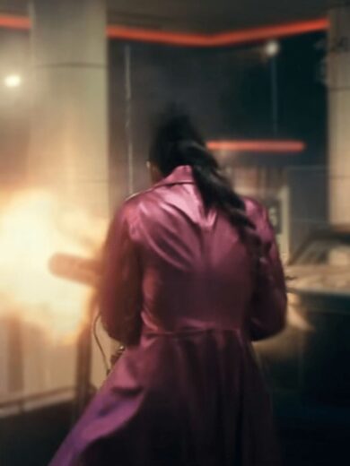 The Beekeeper 2024 Emmy Raver Pink Leather Coat