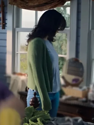 The Perfect Couple 2024 Eve Hewson Rib Knit Cardigan