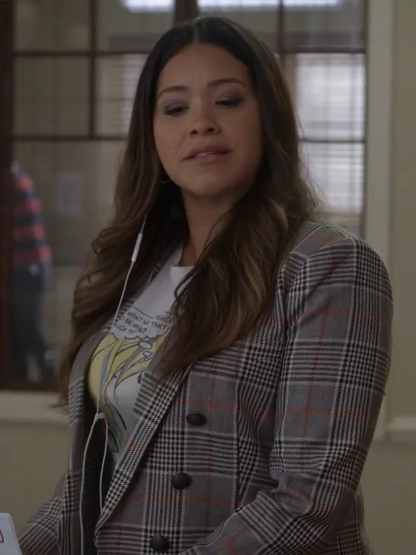 Not Dead Yet 2023 Gina Rodriguez Plaid Blazer