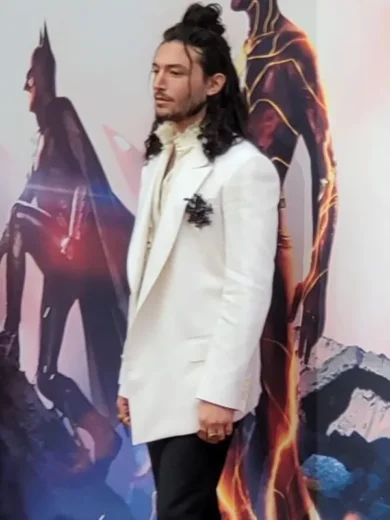 The Flash 2023 Ezra Miller White Suit Jacket