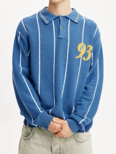 SNL S50 Kenan Thompson Blue 93 Print Polo Sweater