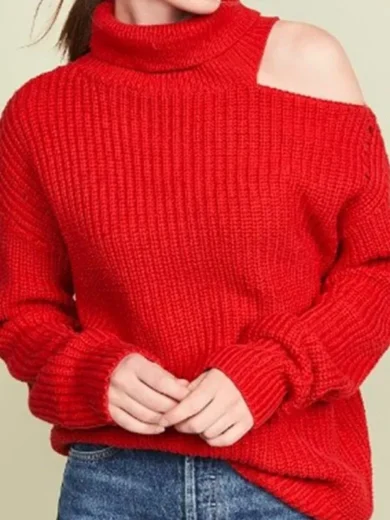 Sweet Magnolias S4 Heather Headley Cut Out Shoulder Red Sweater