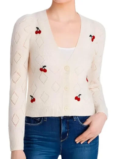 We Were Liars 2025 Esther McGregor Pointelle Cherry Sweater