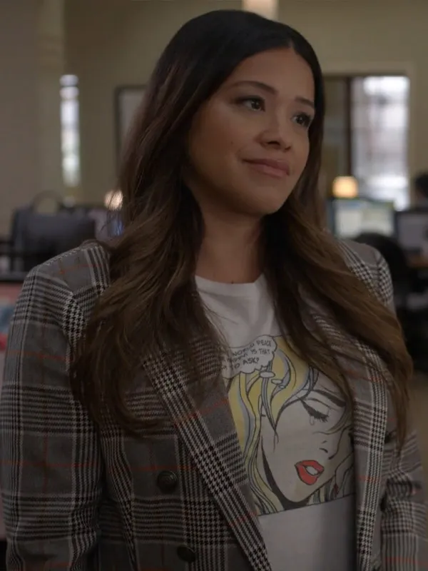 Not Dead Yet 2023 Gina Rodriguez Plaid Blazer