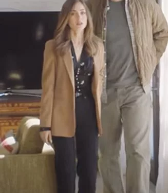 Windfall Lily Collins Brown CoatWindfall Lily Collins Brown Coat