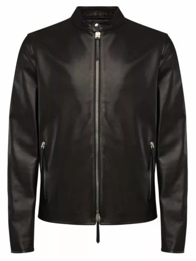 Mens Plain Brown Leather Jacket