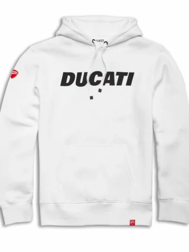 Ducati Logo Hooded Sweatshirt - WHITE