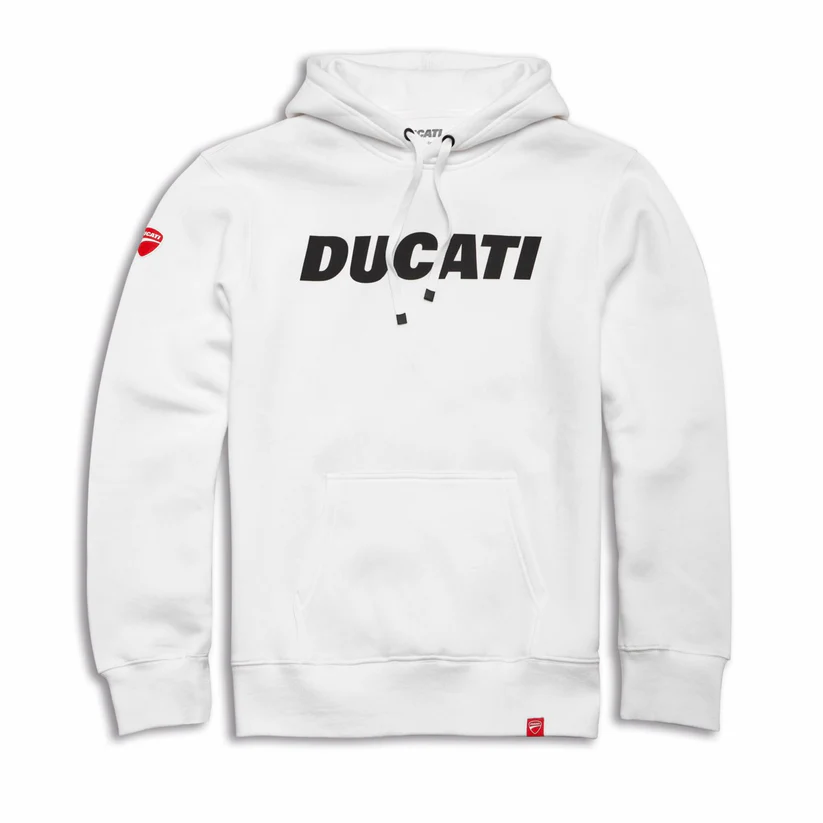 Ducati Logo Hooded Sweatshirt - WHITE