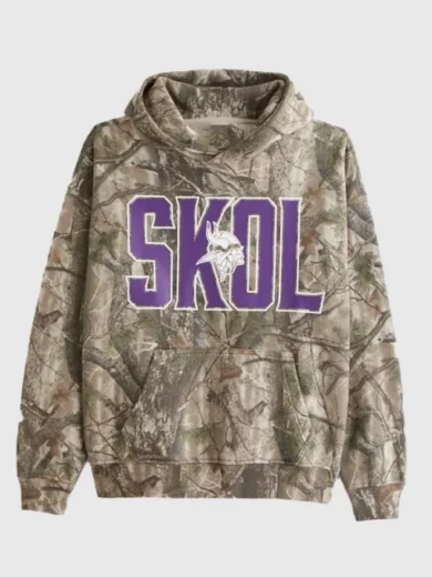 Abercrombie Minnesota Vikings Camo Graphic Popover Hoodie