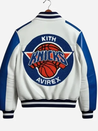 Avirex Knick Kith White Varsity Leather Jacket