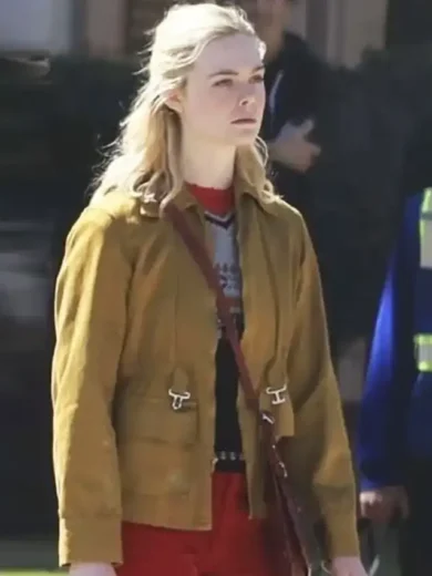 Elle Fanning Margo’s Got Money Troubles Brown Jacket