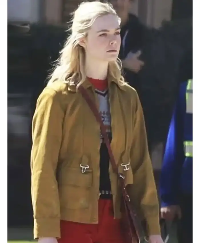 Elle Fanning Margo’s Got Money Troubles Brown Jacket