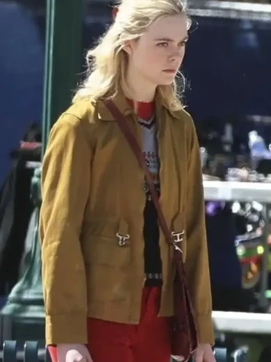 Elle Fanning Margo’s Got Money Troubles Brown Jacket