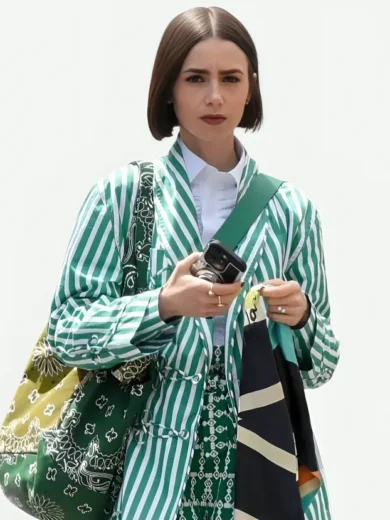 Emily in Paris S05 Lily Collins Striped Jacket