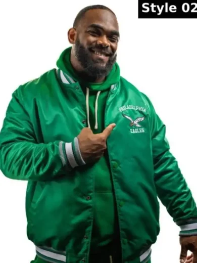 Exclusive Eagles Kelly Green Starter Jacket