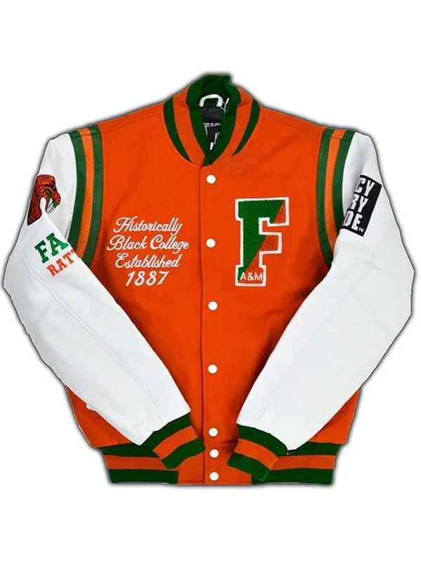 FAMU Letterman Orange Varsity Jacket