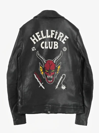 Hellfire Club Black Biker Leather Jacket