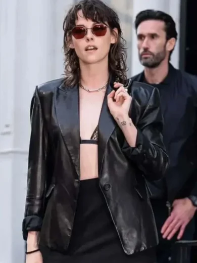 Love Lies Bleeding Kristen Stewart Leather Blazer