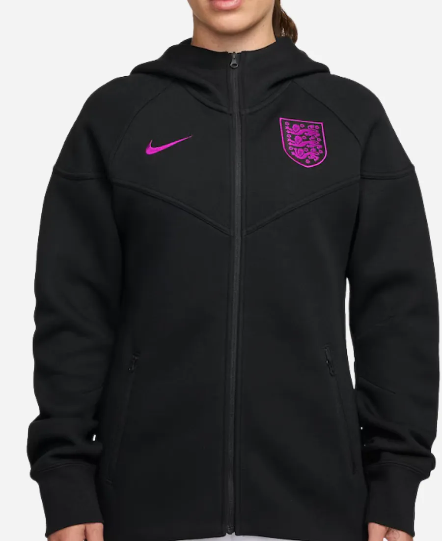 Nike England Lionesses Tech Fleece FZ 2025 Black Hoodie