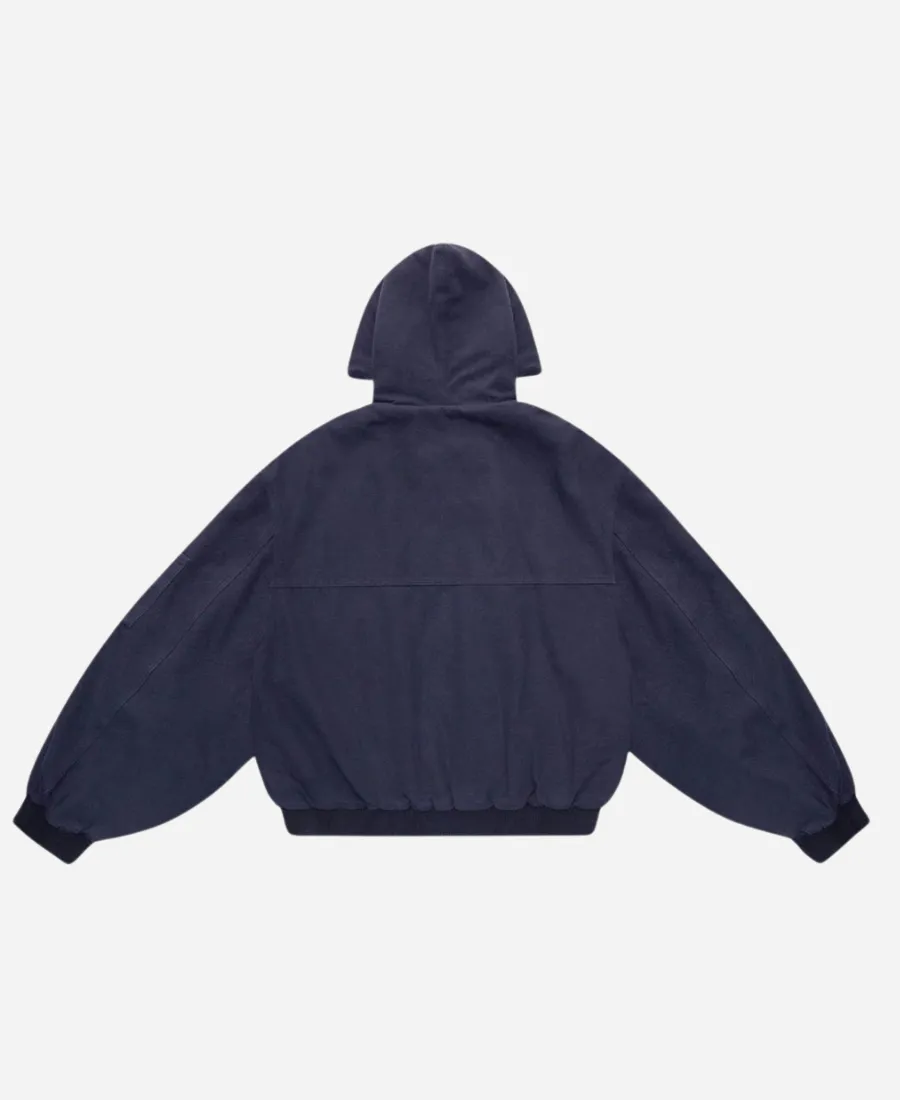 Shinzo Shige 15oz Navy Canvas Clasp Bomber Jacket
