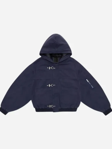 Shinzo Shige 15oz Navy Canvas Clasp Bomber Jacket