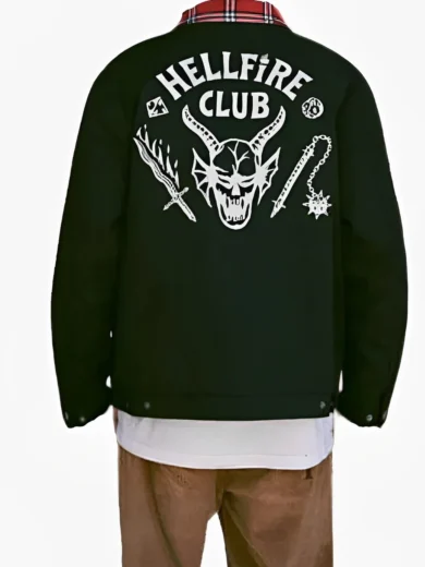 Stranger Things Plaid Collar Hellfire Club Jacket