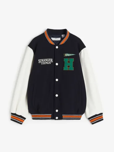 Stranger Things Wool Baseball Black Varsity Jacket